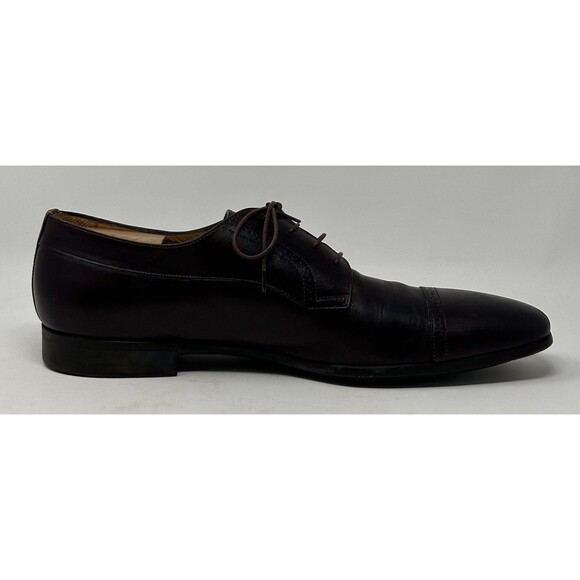 Santoni Cap Toe Derby Shoes Mens 12 D Black Leather Lace Up Loafers Dress Italy main image 7